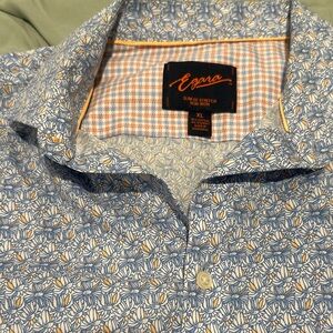 Egara Blue and White Patterned Men's Shirt